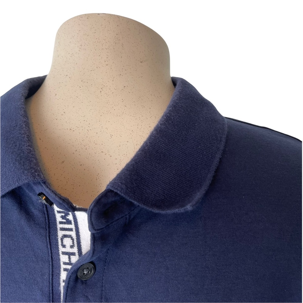 MICHAEL KORS Men's Navy/White Casual Button Up Polo Short Sleeve Size Large GUC - Picture 3 of 7